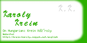 karoly krein business card